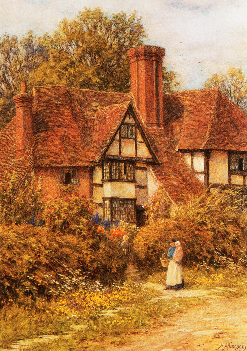 Manor House, Kent, vintage artwork by Helen Allingham, 12x8" (A4) Poster