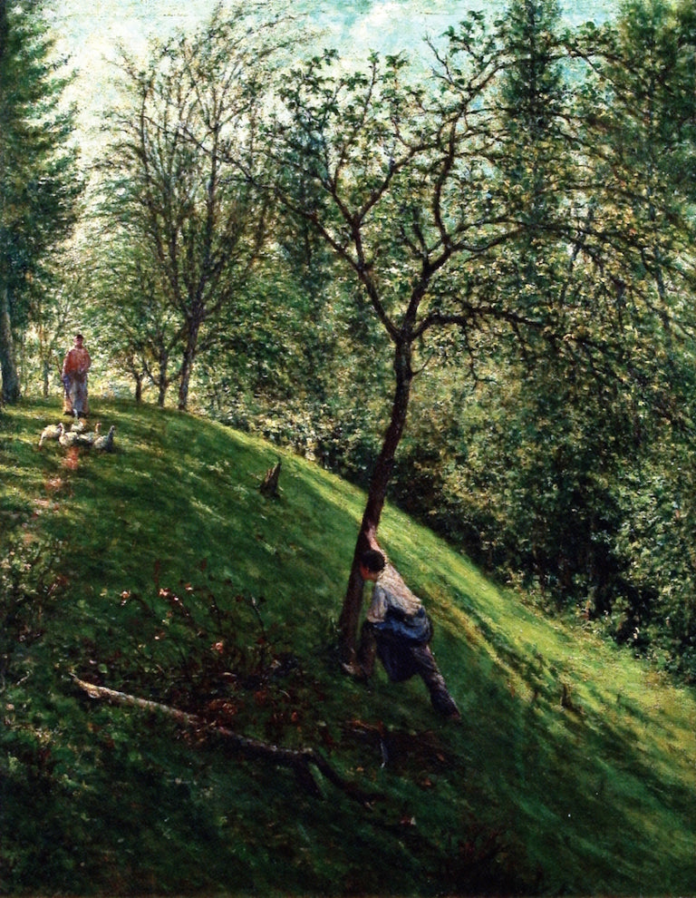 French Landscape I, vintage artwork by Francisco Oller, 12x8" (A4) Poster
