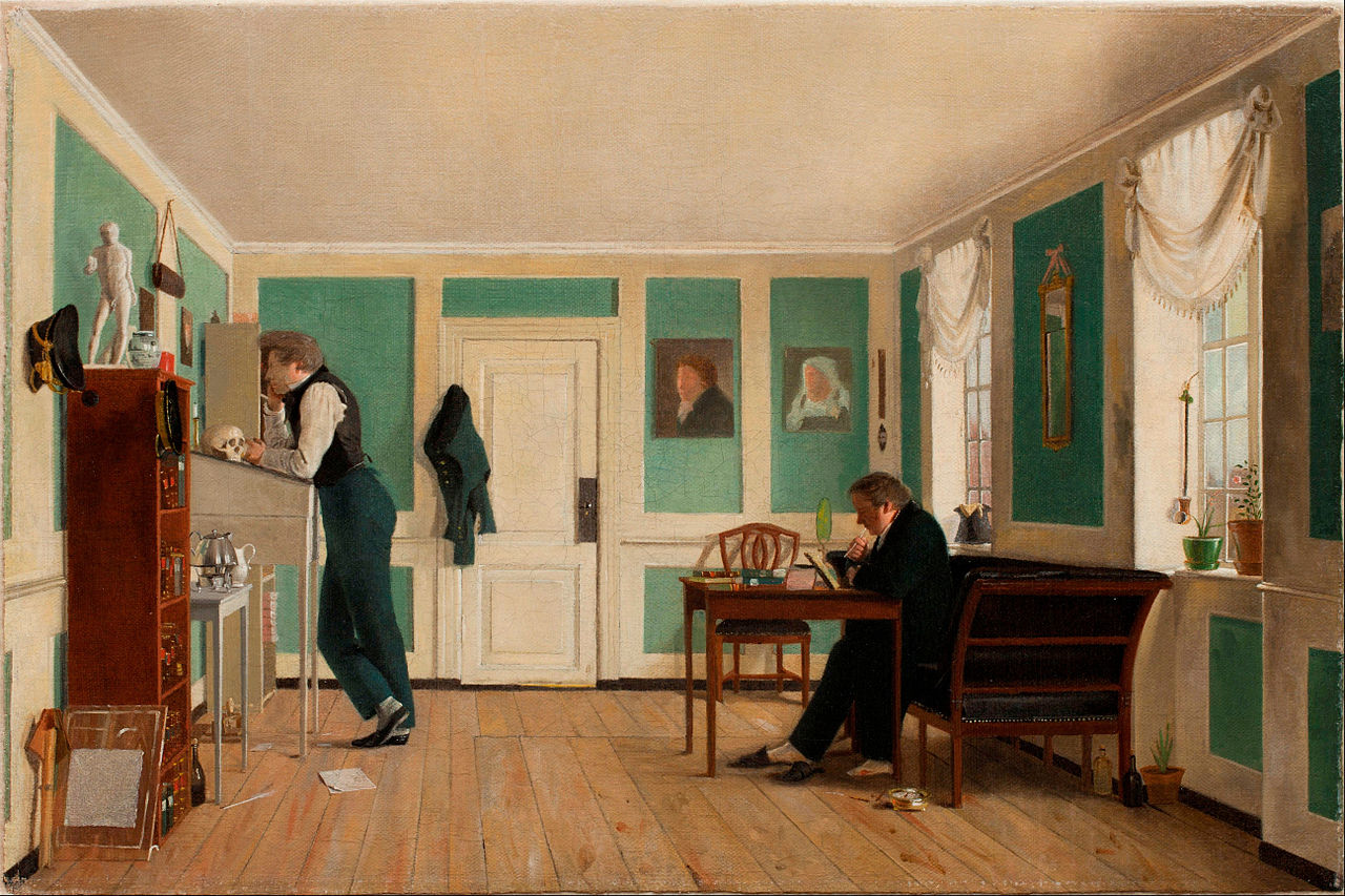 Interior from Amaliegade, vintage artwork by Wilhelm Bendz, A3 (16x12") Poster Print