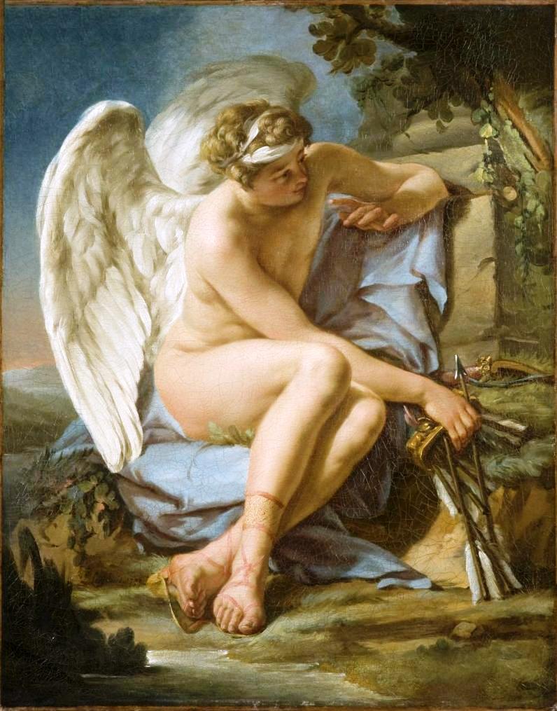L'Amour à l'affût, vintage artwork by Louis Jean François Lagrenee, 12x8" (A4) Poster