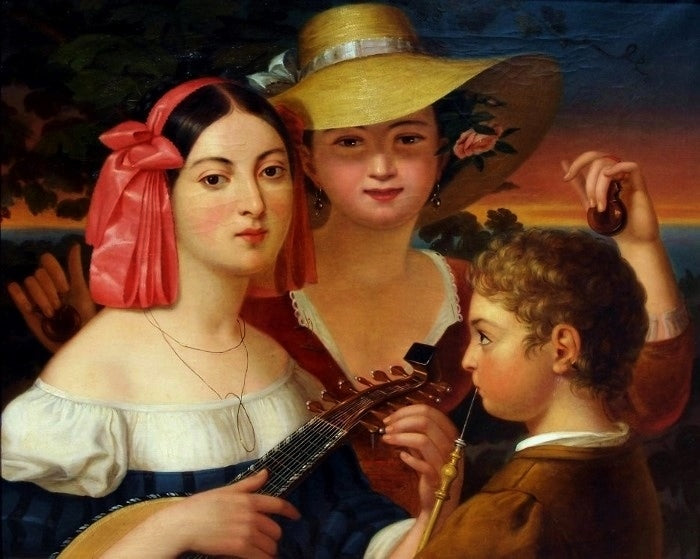 Allegory of Music, vintage artwork by Pehr Berggren, A3 (16x12") Poster Print