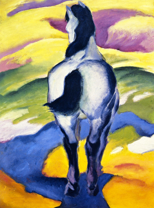Blue Horse II, vintage artwork by Franz Marc, 12x8" (A4) Poster