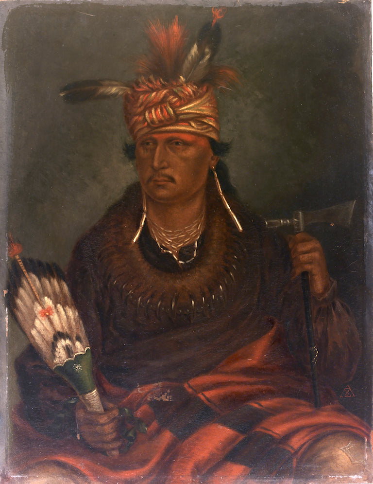Chetan-woa-kutoa-mang (The Hawk Who Hunts Walking), vintage artwork by Antonio Zeno Shindler, 12x8" (A4) Poster