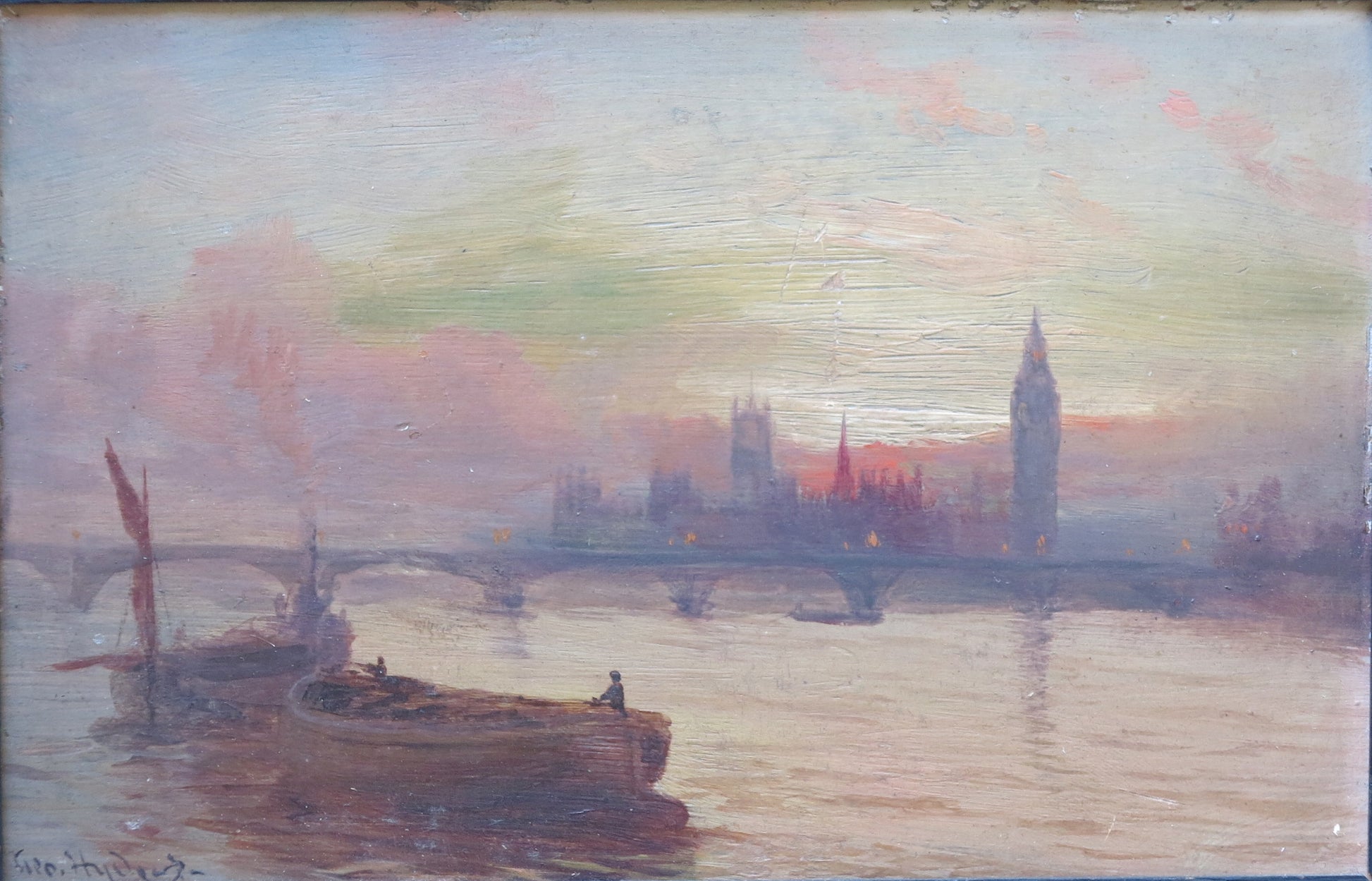 r Bridge and the Houses of Parliament by George Hyde Pownall,16x12(A3) Poster