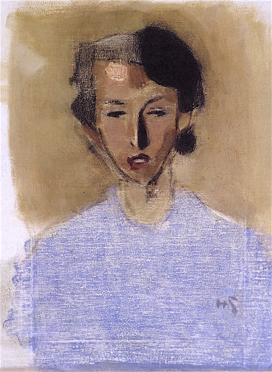Girl in Blue and Brown (Inez) by Helene Schjerfbeck,A3(16x12")Poster