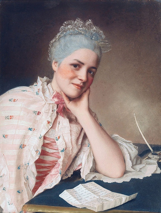 Mademoiselle Louise Jacquet, actress, vintage artwork by Jean-Étienne Liotard, 12x8" (A4) Poster