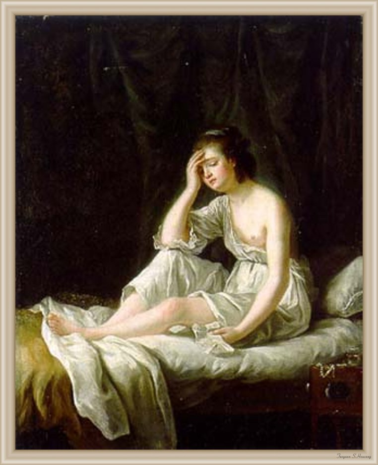 Irresolute Virtue, vintage artwork by Élisabeth Vigee-Lebrun, 12x8" (A4) Poster
