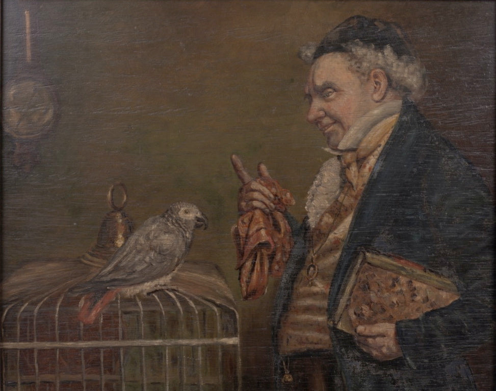 Magician with parrot, vintage artwork by Henry Stacy Marks, 12x8" (A4) Poster