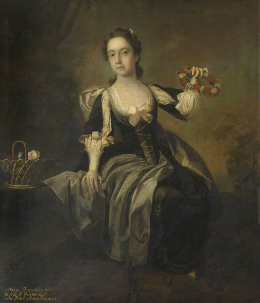 The Honourable Mary Venables-Vernon as a Girl, vintage artwork by Thomas Hudson, 12x8" (A4) Poster