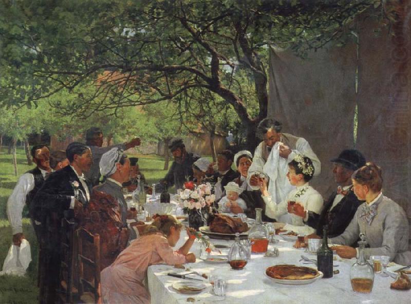 Wedding Meal at Yport, vintage artwork by Albert Auguste Fourie, 12x8" (A4) Poster