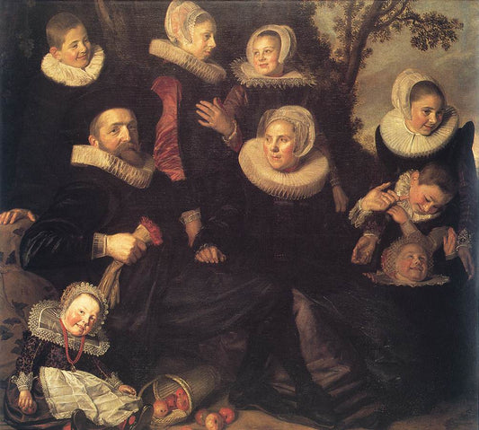 Family Portrait in a Landscape, vintage artwork by Frans Hals, 12x8" (A4) Poster