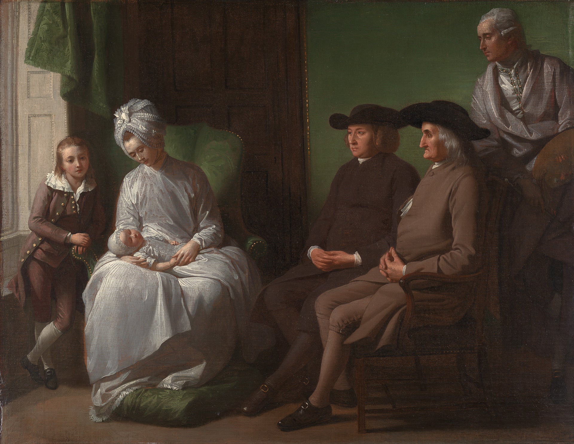 The Artist and His Family, vintage artwork by Benjamin West, 12x8" (A4) Poster