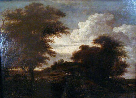 Thatched Cottage in a Clump of Trees, vintage artwork by Pieter de Molijn, 12x8" (A4) Poster
