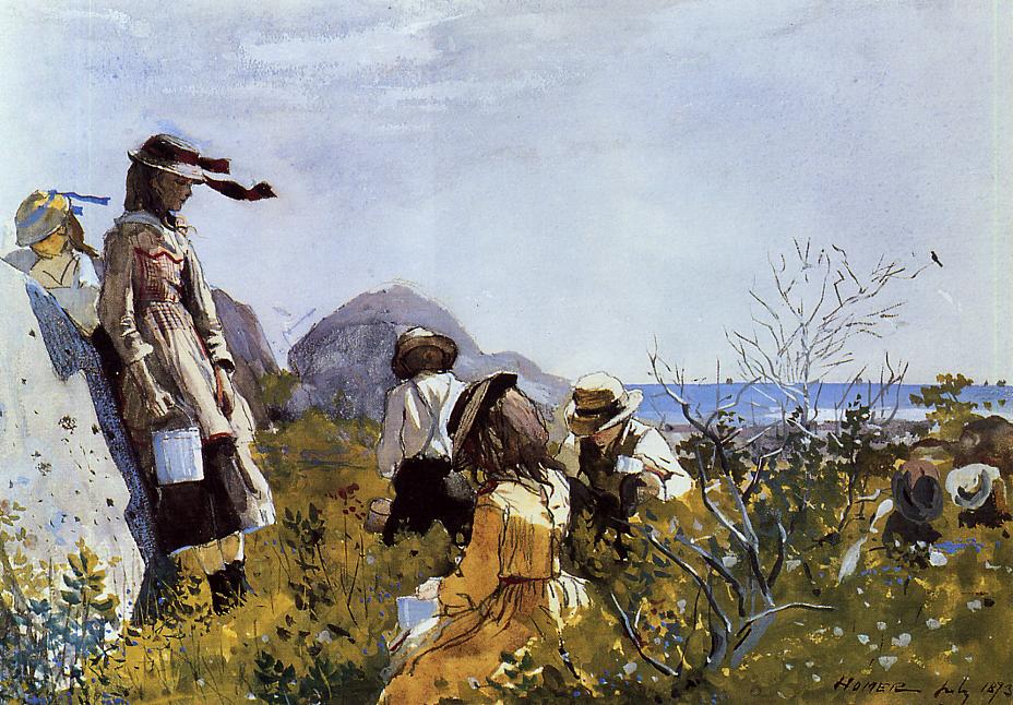 The Berry Pickers, vintage artwork by Winslow Homer, 12x8" (A4) Poster