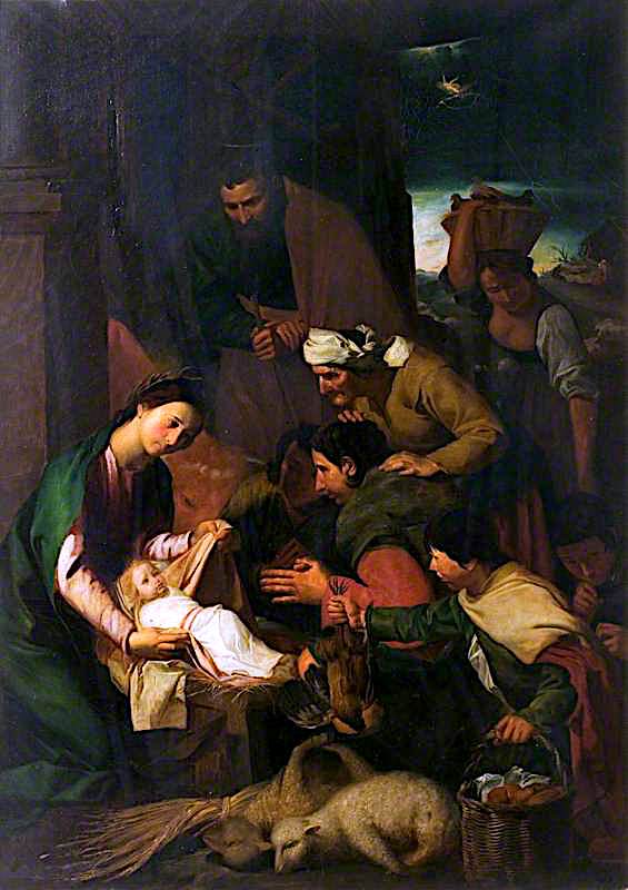 The Adoration of the Shepherds (after Diego Velázquez), vintage artwork by Godfrey Sykes, 12x8" (A4) Poster