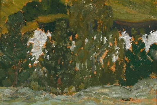 Summer Evening at the Forest Lake, vintage artwork by Helmer Osslund, 12x8" (A4) Poster