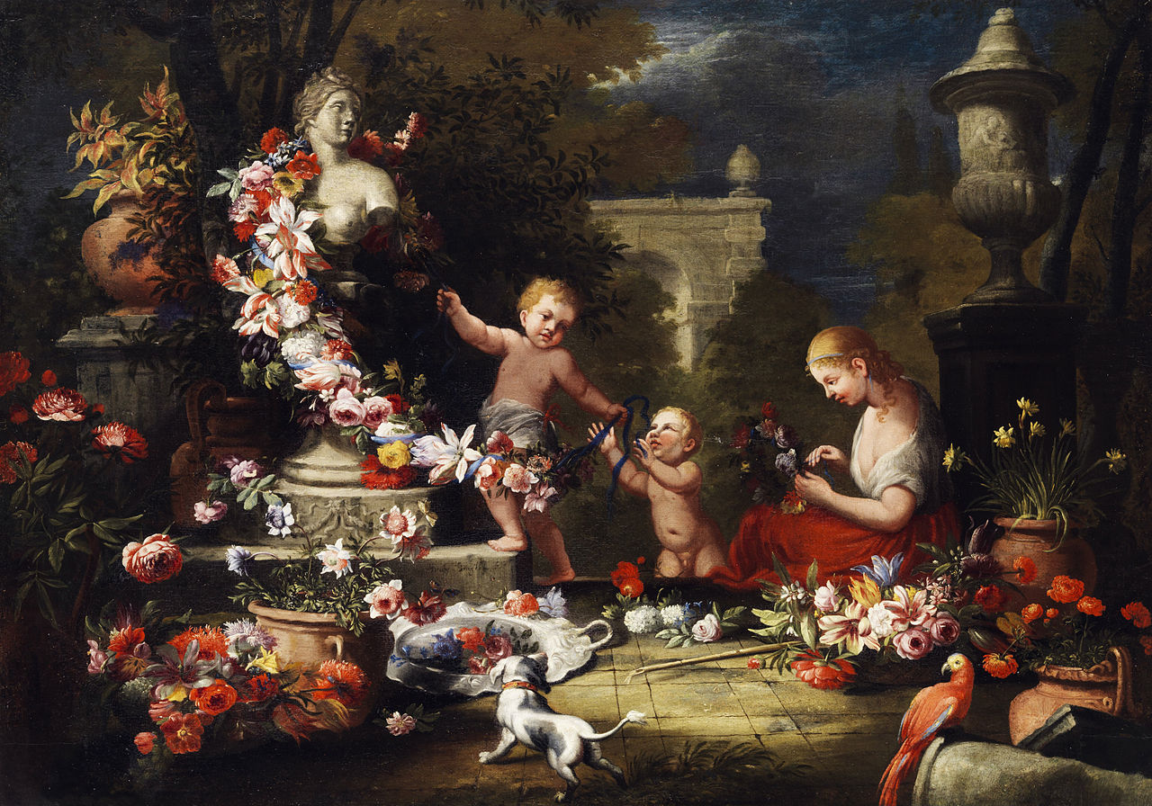Floral Offering to Venus, vintage artwork by Abraham Brueghel, 12x8" (A4) Poster