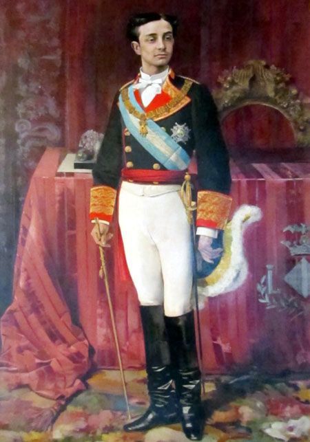 Alfonso XII, King of Spain, vintage artwork by Jose Maria Fenollera, 12x8" (A4) Poster