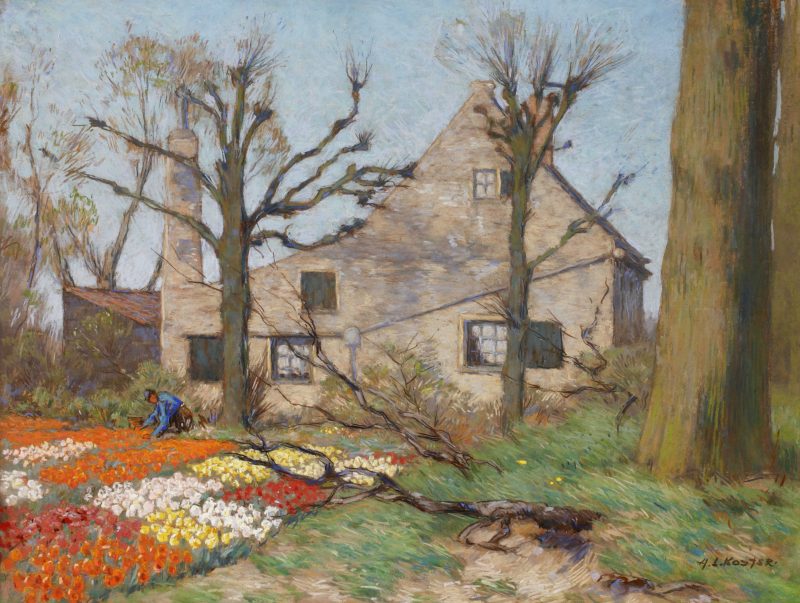 Tulips in the Spring Garden by Antonie Lodewijk Koster,A3(16x12")Poster