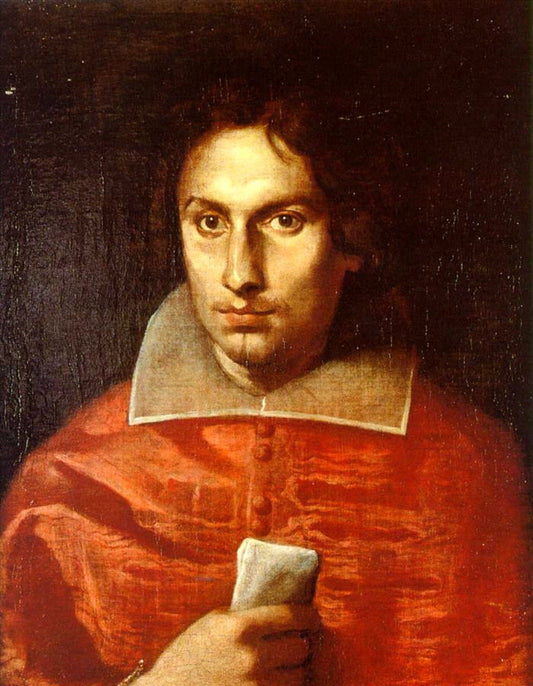 Portrait of Cardinal Antonio Barberini, vintage artwork by Simone Cantarini, 12x8" (A4) Poster