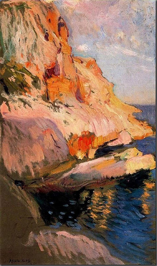 Cave at San Antonio, Javea, vintage artwork by Joaquin Sorolla y Bastida, 12x8" (A4) Poster