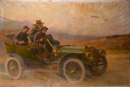 Promenade en voiture, vintage artwork by Henri Paul Perrault, 12x8" (A4) Poster