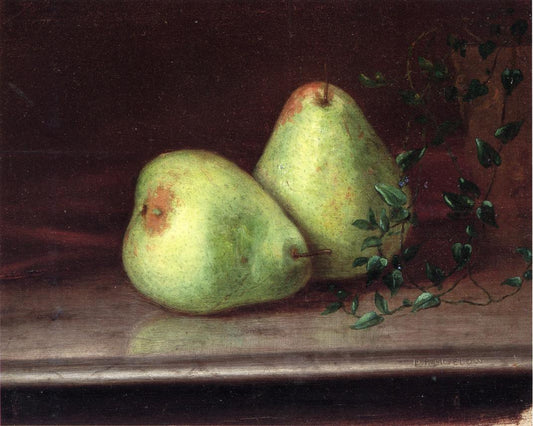 Two Green Pears, vintage artwork by Daniel Folger Bigelow, 12x8" (A4) Poster