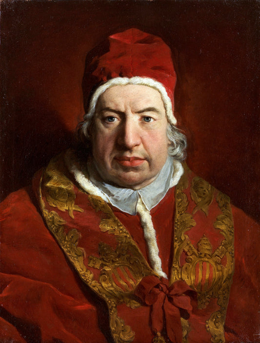 Portrait of Benedict XIV, vintage artwork by Pierre Subleyras, 12x8" (A4) Poster