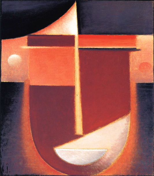Abstract Head: Red Light, vintage artwork by Alexei von Jawlensky, 12x8" (A4) Poster