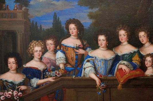 Ladies throwing flowers, vintage artwork by Henri Gascar, 12x8" (A4) Poster