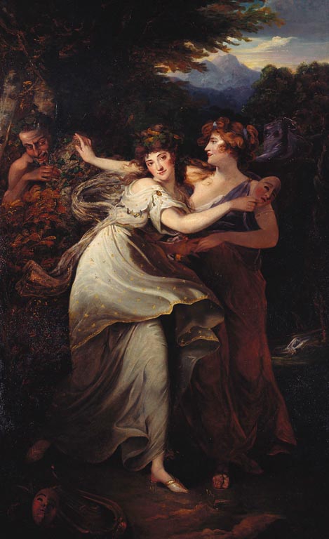 Mrs Jordan (1761-1816) as the Comic Muse, vintage artwork by John Hoppner, 12x8" (A4) Poster