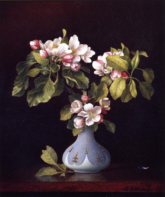 Apple Blossoms in a Vase, vintage artwork by Martin Johnson Heade, A3 (16x12") Poster Print