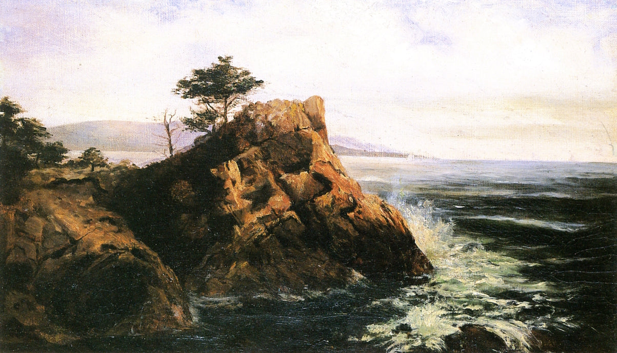 Cypress Point, Monterey, vintage artwork by William Keith, 12x8" (A4) Poster