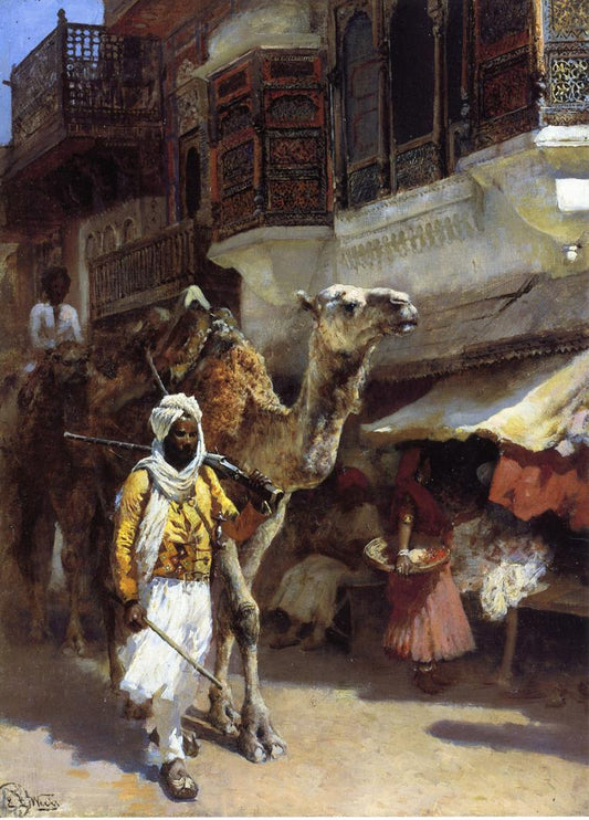 Man Leading a Camel, vintage artwork by Edwin Lord Weeks, 12x8" (A4) Poster