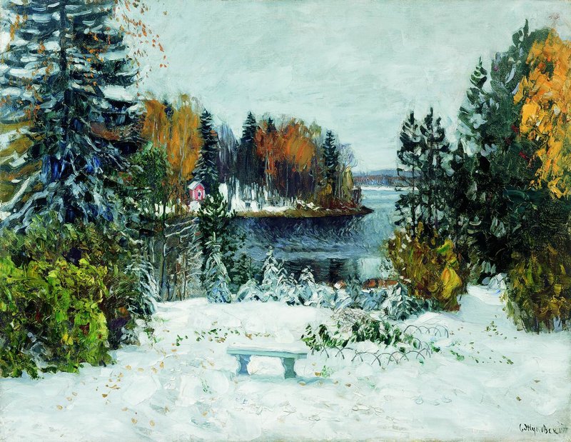 The First Snow by Stanislav Zhukovsky,16x12(A3) Poster