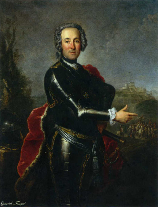 Ernst Heinrich August, Baron de la Motte Fouque, vintage artwork by Antoine Pesne, 12x8" (A4) Poster