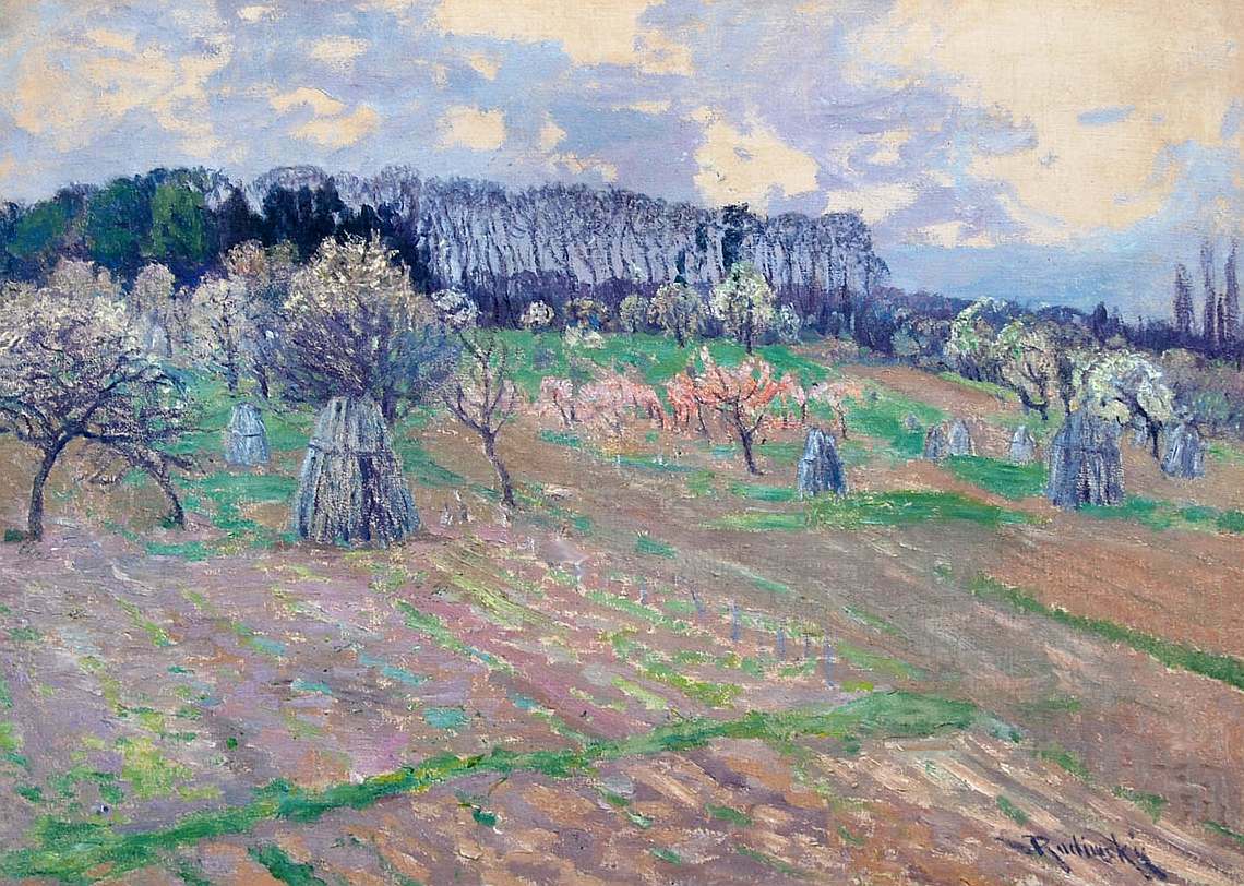 Spring in Giverny, vintage artwork by Václav Radimský, 12x8" (A4) Poster