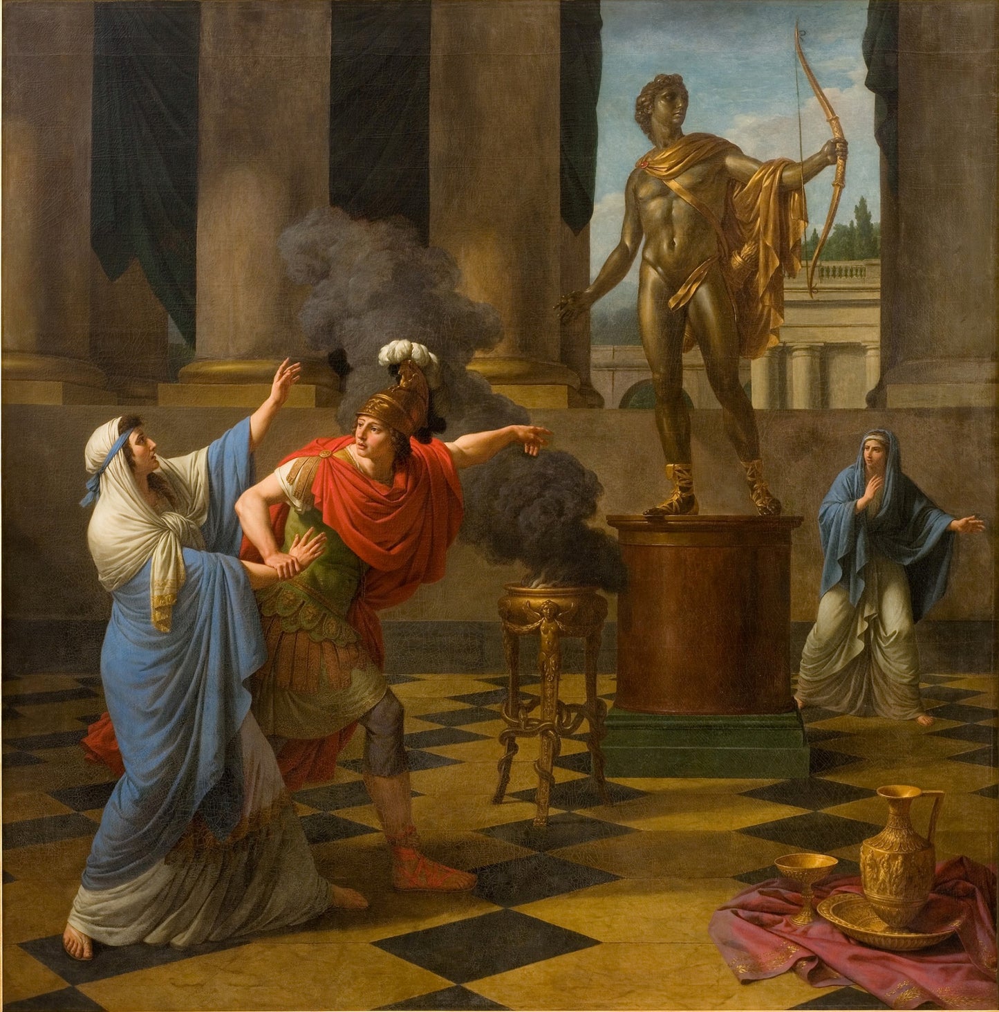 Alexander Consulting the Oracle of Apollo, vintage artwork by Louis Jean François Lagrenee, 12x8" (A4) Poster