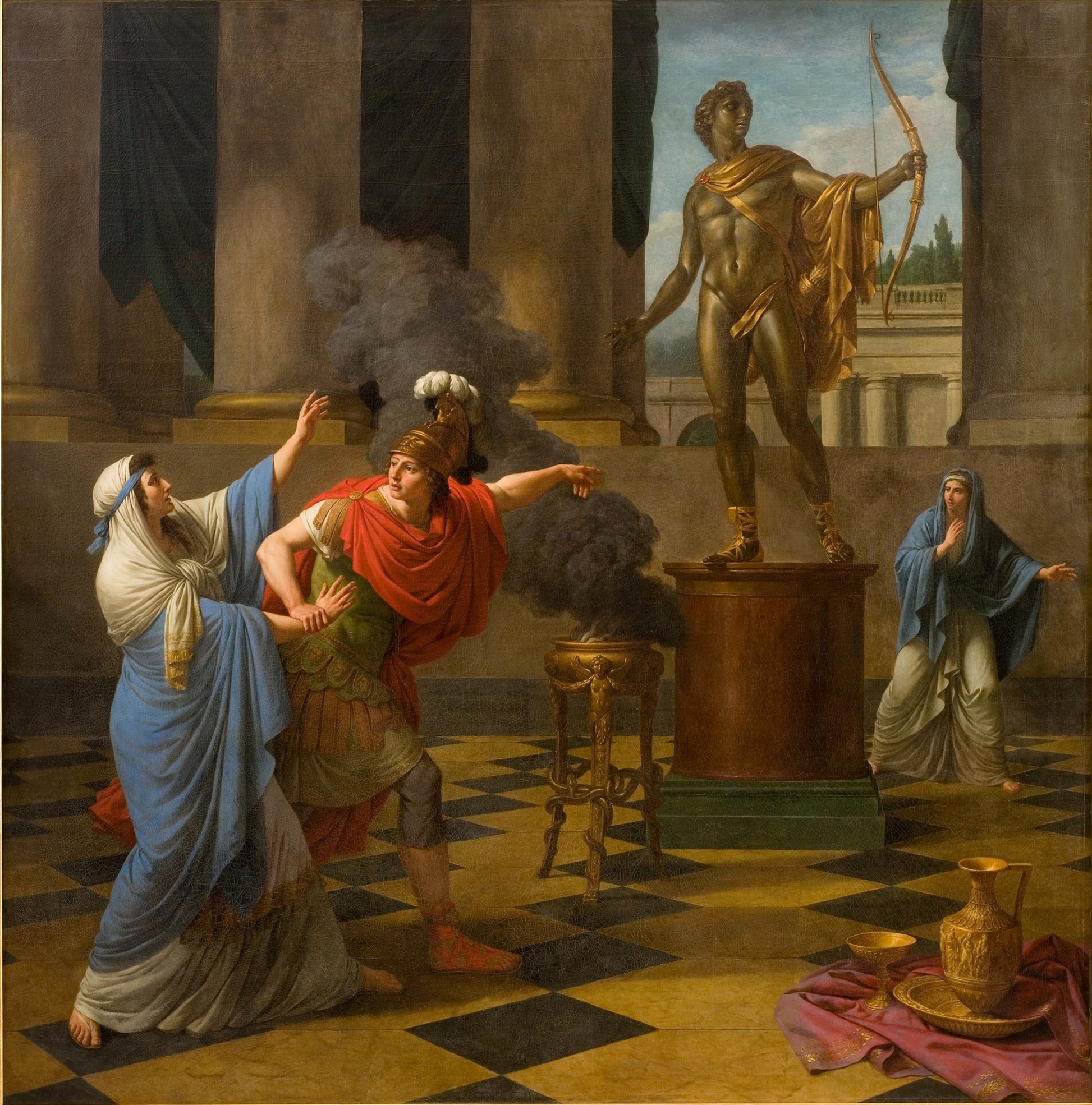 Alexander Consulting the Oracle of Apollo, vintage artwork by Louis Jean François Lagrenee, 12x8" (A4) Poster