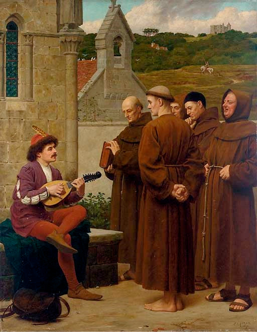 The minstrel, vintage artwork by Henry Stacy Marks, 12x8" (A4) Poster
