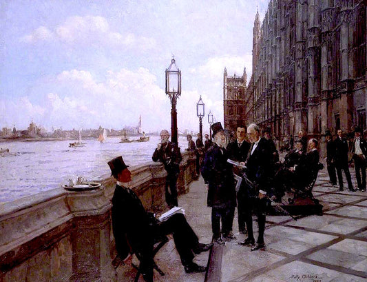 The Terrace, 1909, vintage artwork by Emily Maria Eardley Childers, 12x8" (A4) Poster