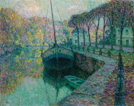 Boats at Sel, vintage artwork by Henri Le Sidaner, 12x8" (A4) Poster