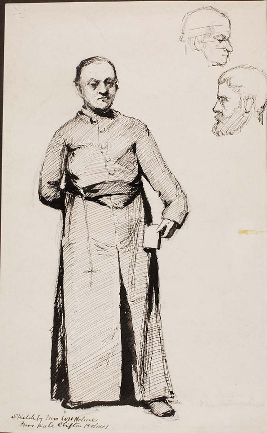 A Priest, vintage artwork by Kate Clifton Osgood Holmes, 12x8" (A4) Poster