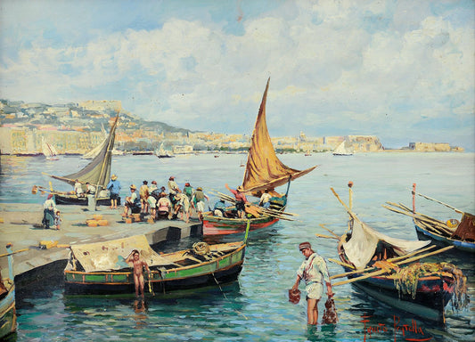 The Harbor by Fausto Pratella,16x12(A3) Poster