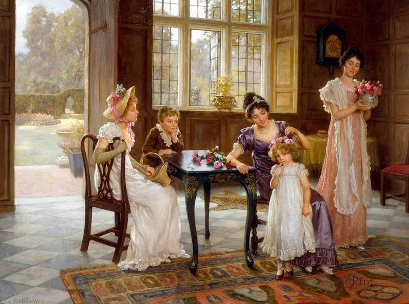 The Time of Roses, vintage artwork by Charles Haigh Wood, 12x8" (A4) Poster