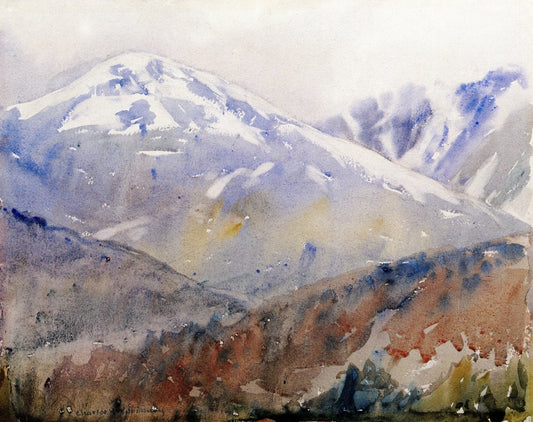 First Snow Mount Washington, vintage artwork by Charles H. Woodbury, 12x8" (A4) Poster