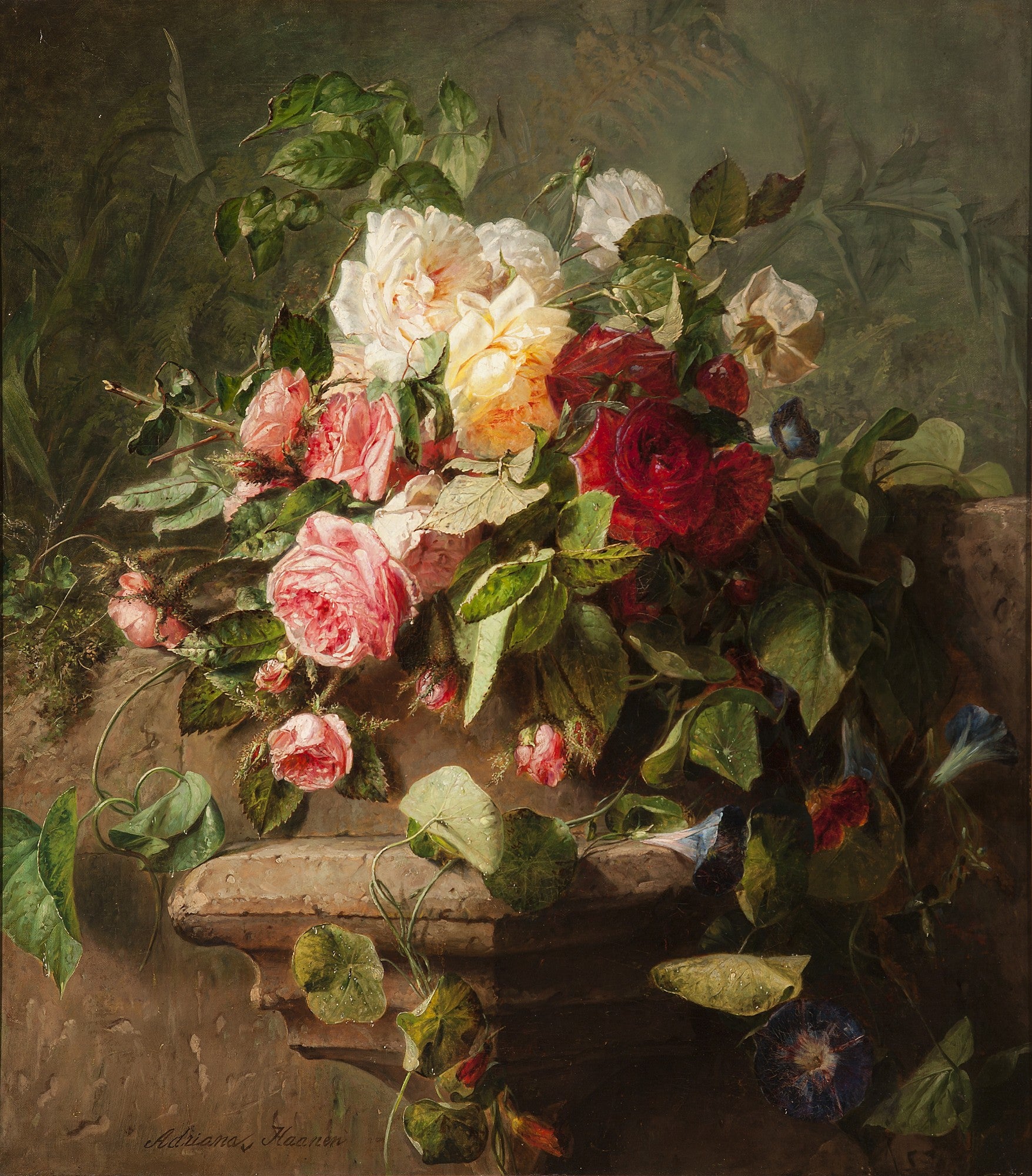 Flower still life, vintage artwork by Adriana Johanna Haanen, A3 (16x12") Poster Print