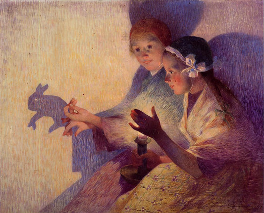Chinese Shadows, the Rabbit, vintage artwork by Ferdinand du Puigaudeau, 12x8" (A4) Poster