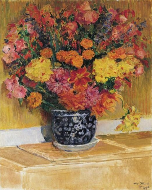 Bouquet of Many Colors, vintage artwork by Jacques-Émile Blanche, 12x8" (A4) Poster