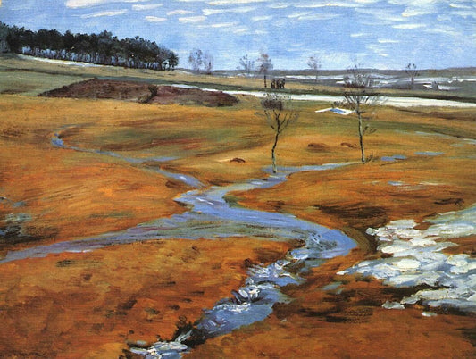 A Thaw at Vítanov, vintage artwork by František Kaván, 12x8" (A4) Poster